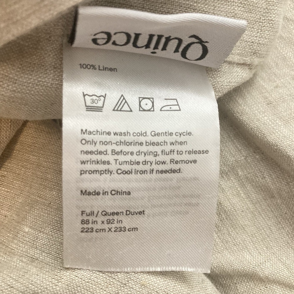 Quince NWT European Linen Chambray Beige Duvet Cover Full/Queen Without Sham Set - Picture 5 of 7